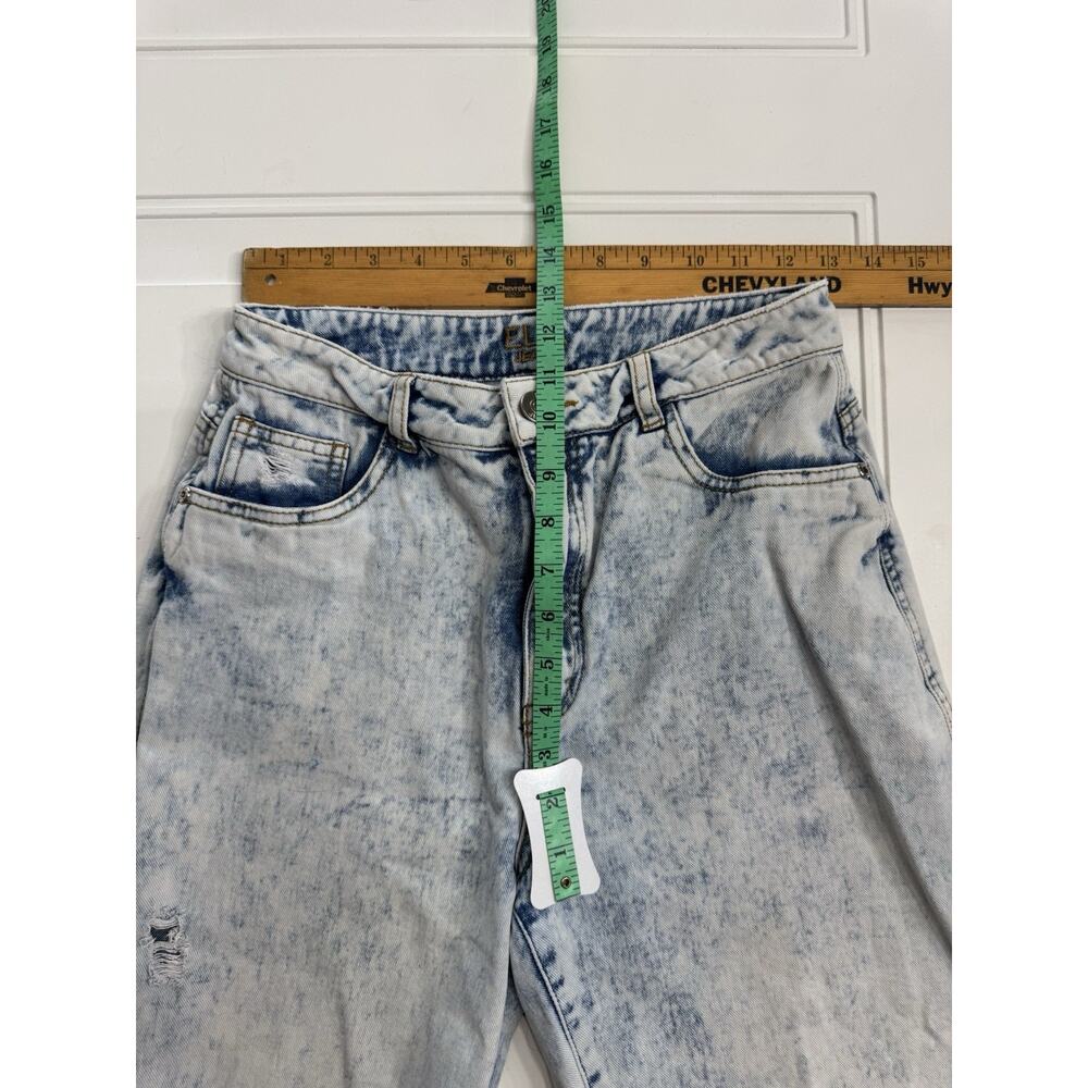 ELA Jeans Womens Sz 8 Light Wash Wide Leg Denim Jeans Distressed Cotton - Picture 3 of 7